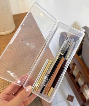 Hộp bút nhựa Trong suốt Đựng dụng cụ Nail làm móng