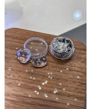 Nhũ ẩn Ngôi sao Bạc Mini ẩn móng Hàn Quốc