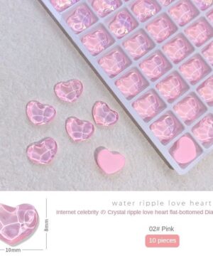 Set 10 Charm tim Pastel đính móng