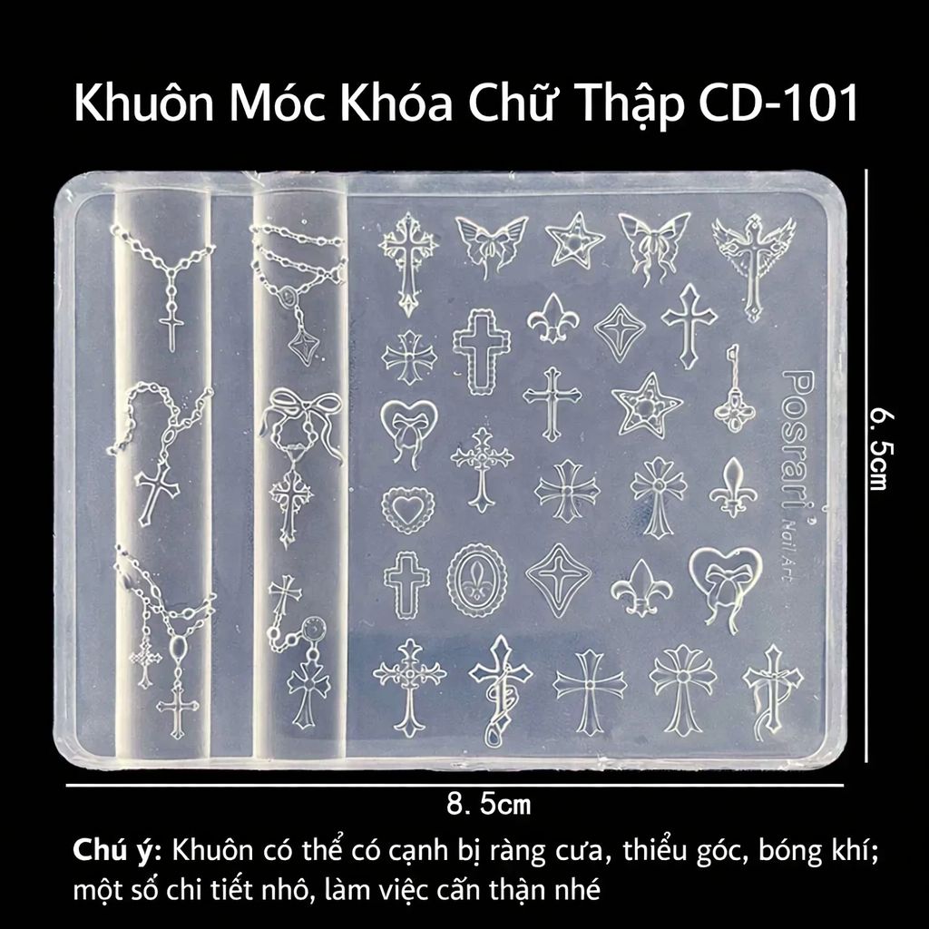 Khuôn Silicon tạo Charm Chrome Heart