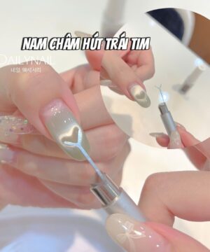 Phụ kiện Nam châm Hút mắt mèo Trái tim