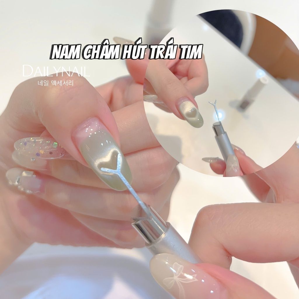 Phụ kiện Nam châm Hút mắt mèo Trái tim