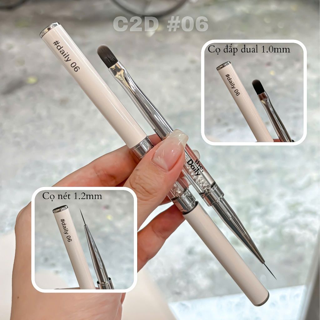 Cọ vẽ móng, làm móng cán đá 2 đầu The Daily